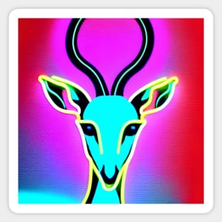 Neon Deer Sticker